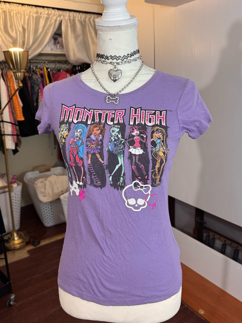 MONSTER HIGH VINTAGE BABY TEE PURPLE ☠️💜
